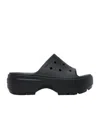 Crocs Perforated Detail Slippers In Black