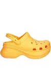 Crocs Perforated Platform Slides In Orange