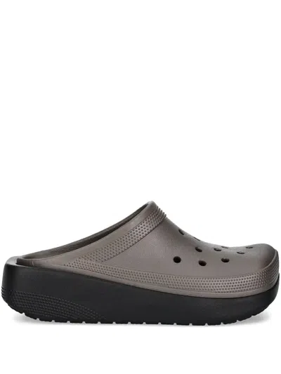 Crocs Perforated Platform Slippers In Brown