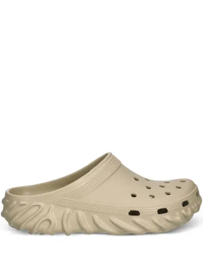 Crocs Perforated Ridged Slides In Brown