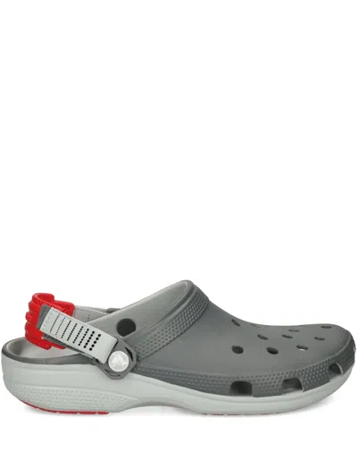 Crocs Perforated Strap Clog Sandals In Gray