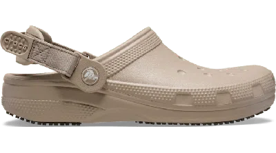 Crocs Pfd Classic Slip Resistant Work Clog In Taupe