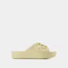 Crocs Platform Classic Crystals Pearls Mules -  - Vanilla - Synthetic In Beige