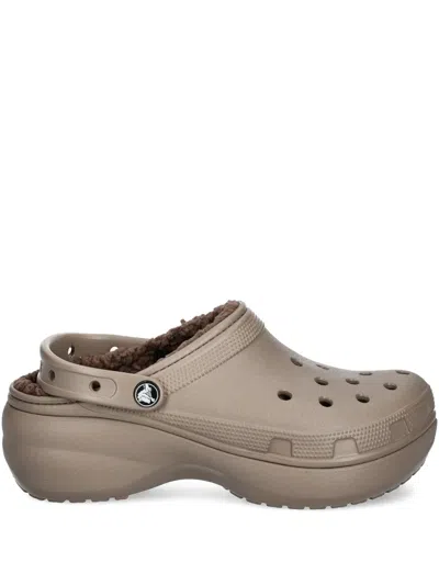 Crocs Platform Detail Holes Slide In Brown