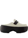 Crocs Platform-heel Slippers In White
