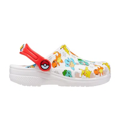 Pre-owned Crocs Pokémon X  Classic Clog Kids 'starters' | White | Kid's Size 11