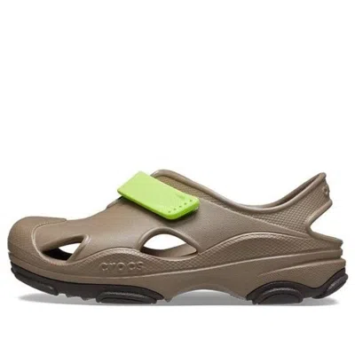 Crocs (ps)  All Terrain Fisherman Sandals 'beige Green' In Multi