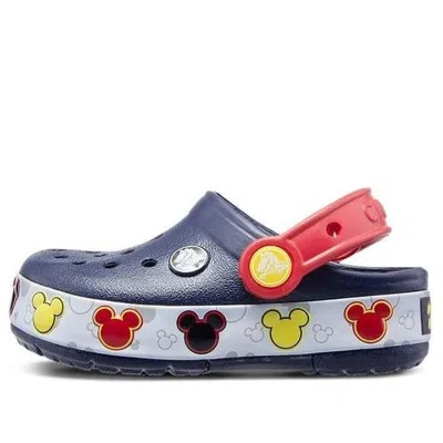 Crocs (ps)  Crocband Mickey Fun Lab Lights Clogs 'navy Red' In Blue