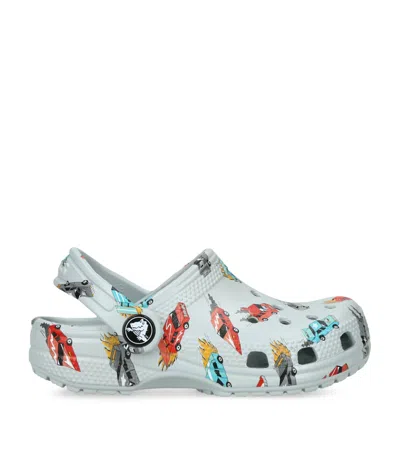 Crocs Kids' Race Car Print Clogs In Grey