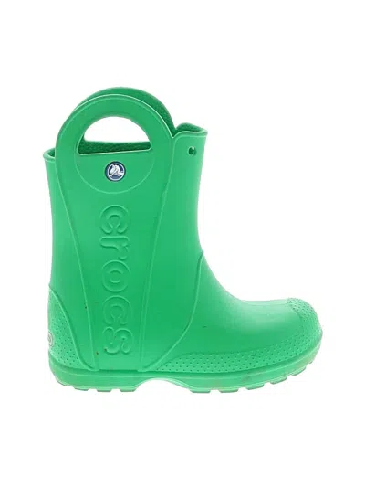 Pre-owned Crocs Kids' Rain Boots In Green
