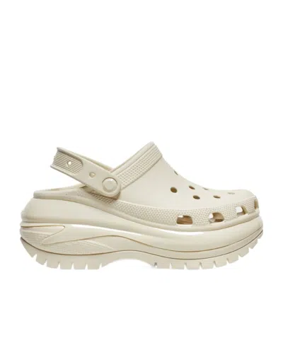 Crocs Round-headed Sandals With Platform Soles In White