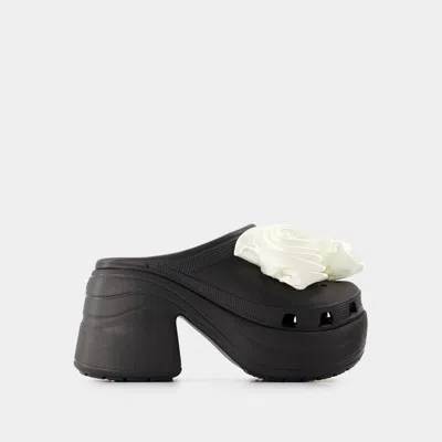 Crocs Siren Rosette Sandals In Black