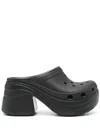 Crocs Siren Clog Rubber Mules With Heel In Black