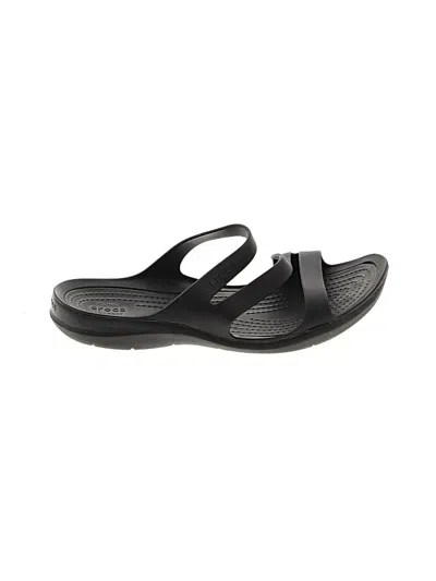 Pre-owned Crocs Sandals In Black