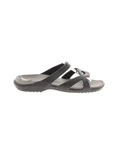 Pre-owned Crocs Sandals In Gray