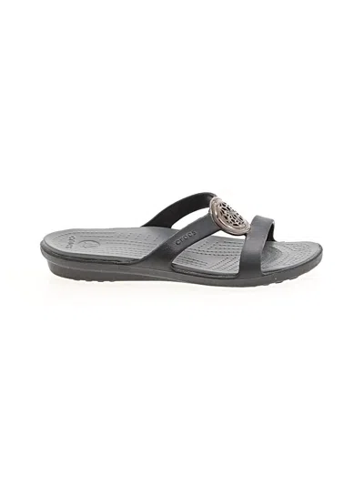 Pre-owned Crocs Sandals In Gray