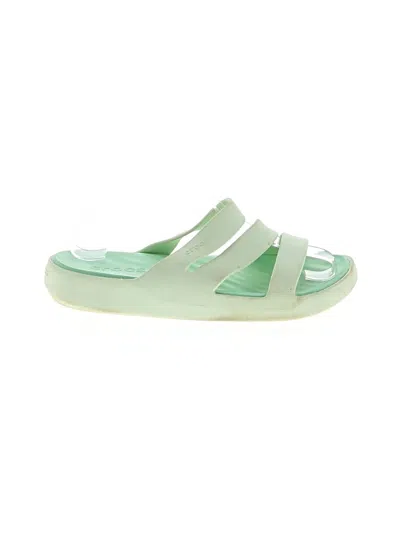Pre-owned Crocs Sandals In Green