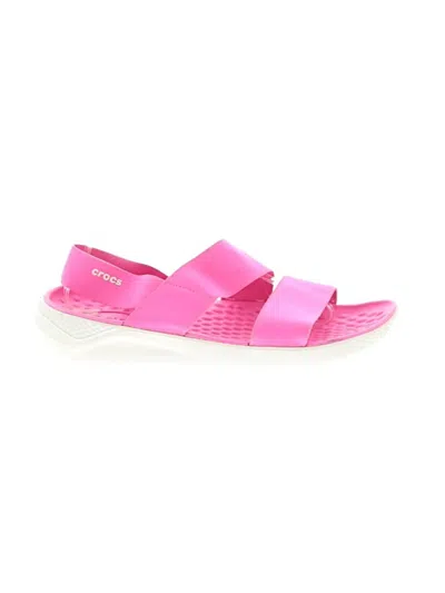 Pre-owned Crocs Sandals In Pink