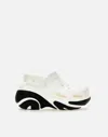 Crocs White & Black Bubble Crush Slip-on Loafers In White