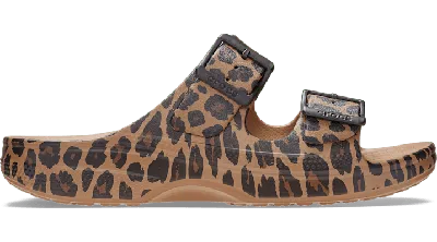 Crocs Saturday Animal W Sld Sandales Femmes Sepia/leopard 38 In Brown