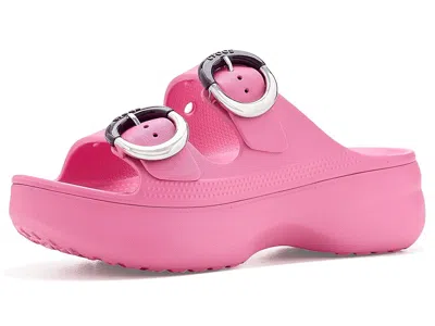 Crocs Saturday Buckle Platform Sandals In Pink