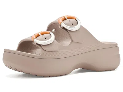 Crocs Saturday Buckle Platform Sandals In Gray