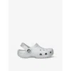 Crocs Silver Classic Glitter-embellished Rubber Clogs Eur 25 /7.5 Uk In White