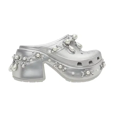 Pre-owned Crocs Simone Rocha X  Siren Spiked Clog 'metallic Silver' | Men's Size 6