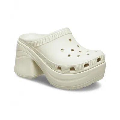 Crocs Siren 208547-2y2 Clog Unisex Bone Round Toe Slip-on Shoes Kfc1105 In White