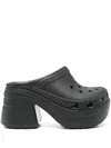 Crocs Siren Clog Rubber Mules With Heel In Black