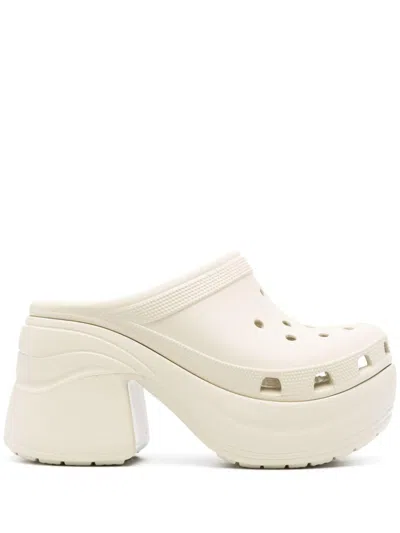 Crocs Siren Clog Rubber Mules With Heel In White