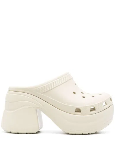 Crocs Siren Clog Rubber Mules With Heel In White