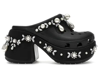Pre-owned Crocs Siren Clog Simone Rocha Spiked Sneakers In Black