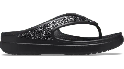 Crocs Women's  Sloane Glitter Wedge Flip In Black/black