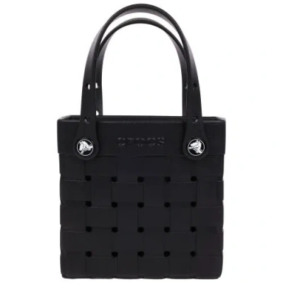 Crocs Small Woven Style Sbody Tote With Top Handles And Removeable Sbody Strap In Black