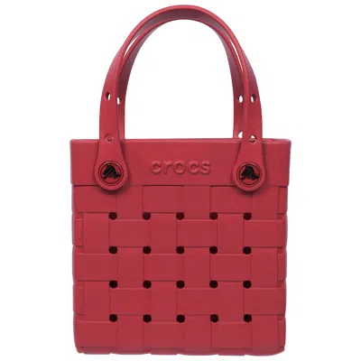 Crocs Small Woven Style Crossbody Tote With Top Handles And Removeable Crossbody Strap In Multi
