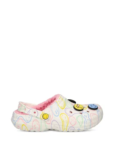 Crocs Smiley World Fleece-lined Slippers In Multi