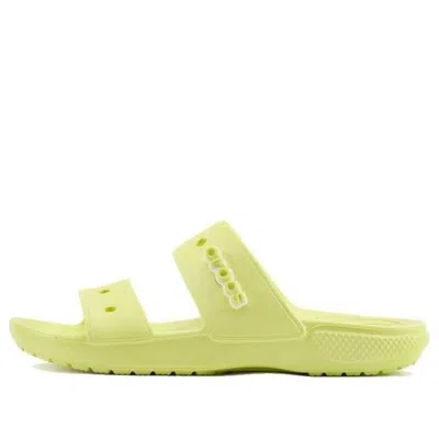 Crocs Soft Sole Cozy Sports Unisex Yellow Sandals In Lime Zest