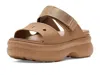 Crocs Soho Two Platform Touch-strap Sandals In Brown