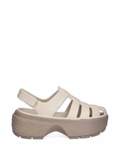 Crocs Stomp Cage-detail Sandals In Neutral