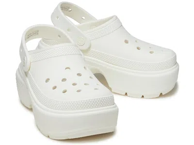 Crocs Stomp Clog Shoes Chalk: Men's 5 - Women's 7 Medium In White
