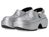 Crocs Stomp Clogs Slippers Silver : In Gray