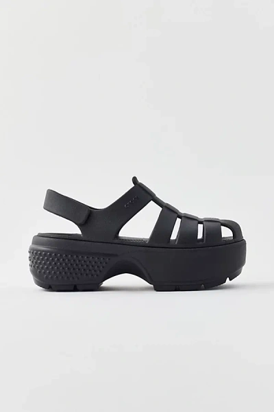 Crocs Stomp Platform Fisherman Sandal In Black