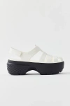 Crocs White Stomp Fisherman Sandals In Black/white