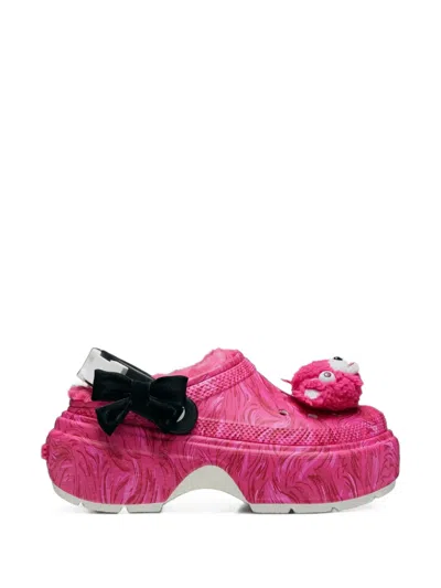 Crocs Stomp Fortnite Cuddle Team Leader Mules In Pink