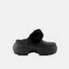 Crocs Stomp Lined Mules In Black