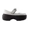 Crocs Stomp Mary Jane Ballerinas -  - Synthetic - Silver In Silver