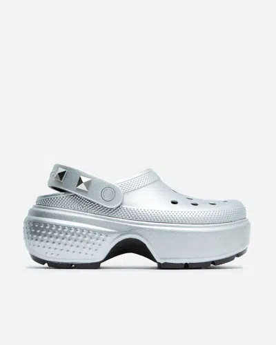 Crocs Stomp Metallic Clog In Silver