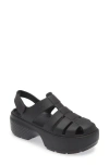 Crocs Stomp Platform Fisherman Sandal In Black