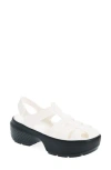 Crocs White Stomp Fisherman Sandals In Chalk
